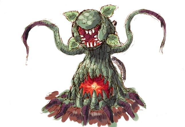 #002 Chomplant
Hollow Pokemon
3'02"
71.4lbs
Grass/Poison
Diamond: The tips of it's tentacles are covered in poison capable of killing a victim in minu
