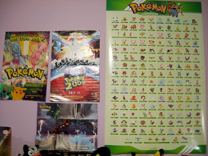 1st and 2nd movie posters and my DP poster. I got it only because Cherrim was on it. 8D;