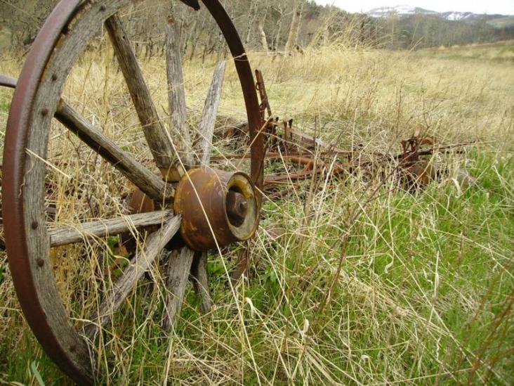 A wagon that burned down in a horrible wildfire two years ago.