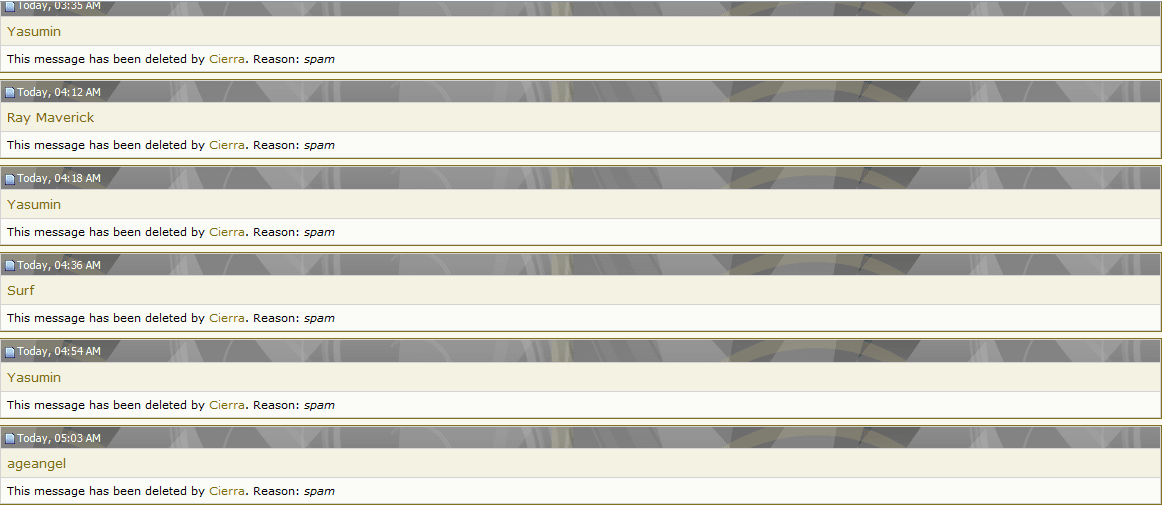 A Wall of Spam...