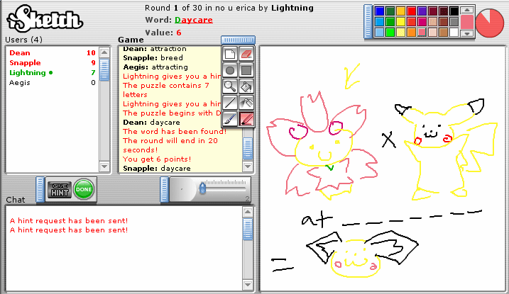 Aegis = ...Aegis
Snapple = Gretchen Weiners
Lightning = Lightning
Dean = Sonic Thrust

(Why did I bother introducing everyone?)

We were playing Picti