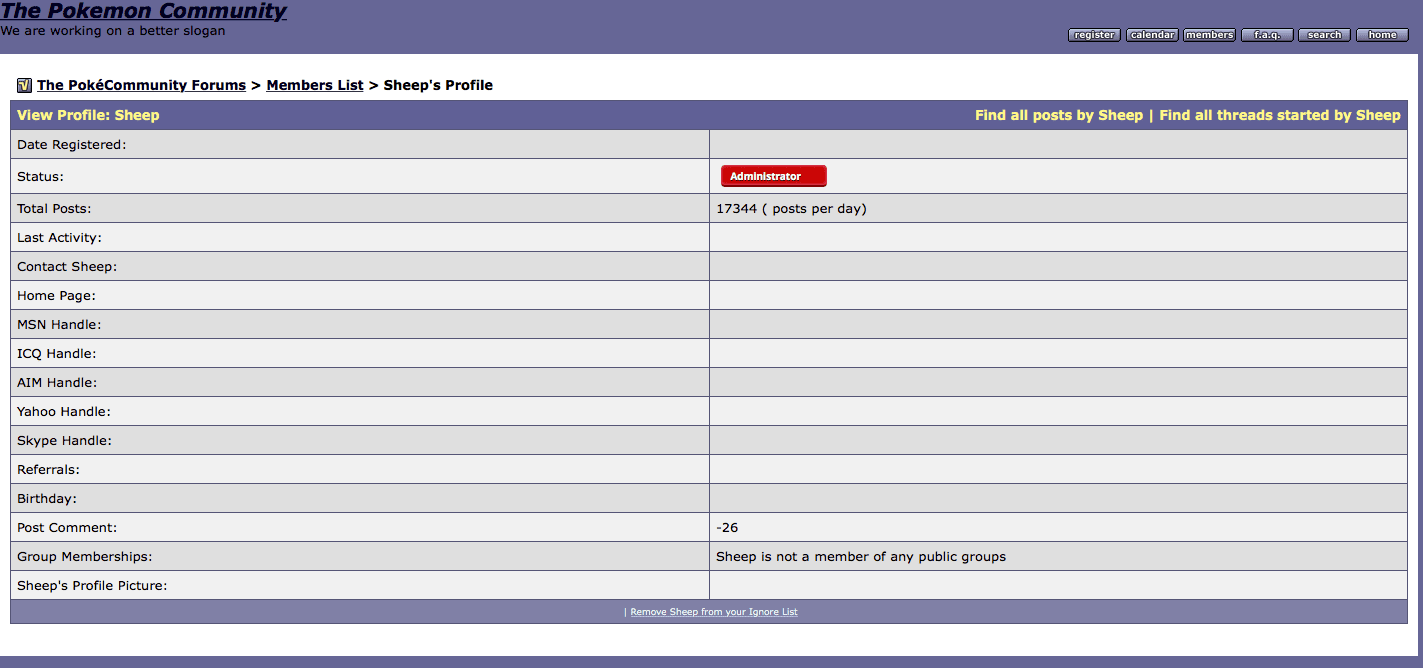 AFD 2016 profile.. yay neg rep :D
