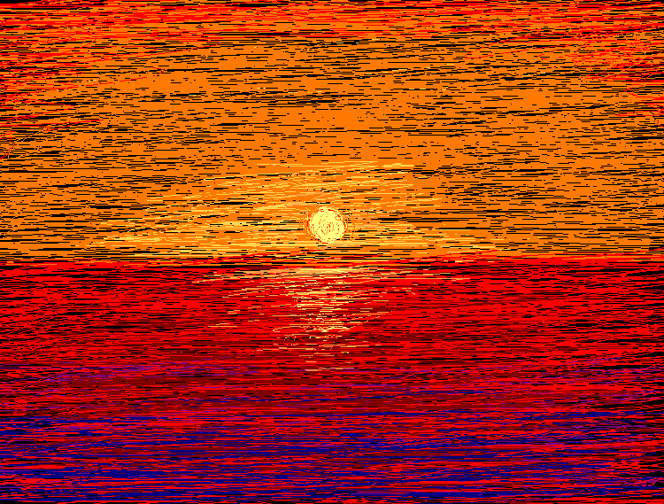 Ah, an apocalyptic sunset. This one is actually made with Paint ^-^ The background was black, so it does look a bit apocalyptic. Don't you think?
