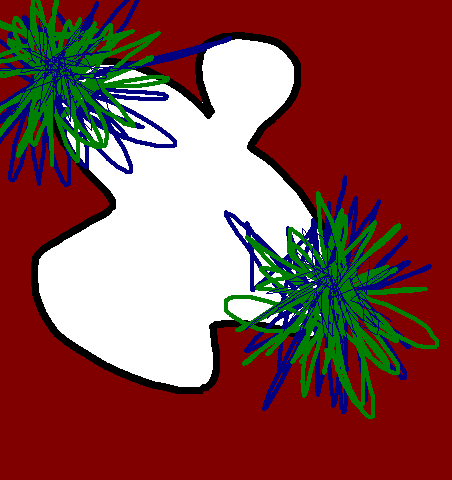 Aha-haha-haha.... This is a leukocyte (white blood cell) that is also a chearleader! Sometimes, when I'm tired, I come up with masterpieces like this.
