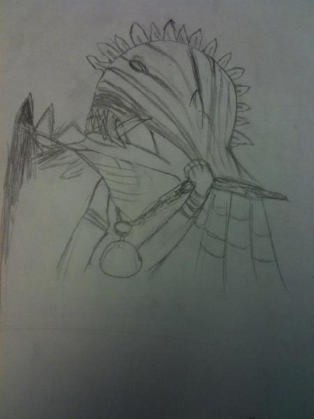 Anima as I drew him, this is the uncolored pic that I took (lost the colored one)