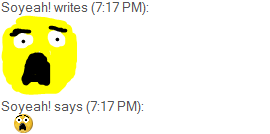 Another MSN drawing.
The famous D: smilie drawn by me.
I'll give you a cookie if you can guess who this convo was with.
