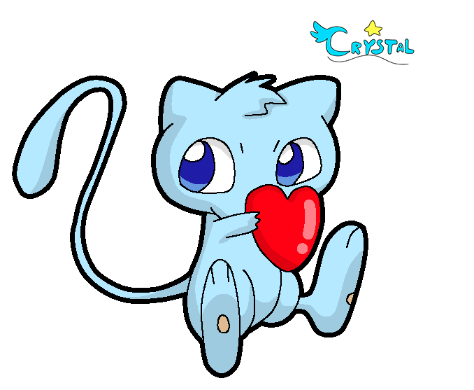 Aqua held a heart for Valentine's Day.