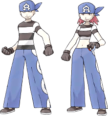 Artwork of two Team Aqua Grunts.