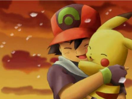 Ash and pikachu... they are so sweet!!! :D