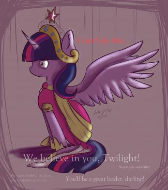 AU where Twilight becomes ruler of something and is overtaken by paranoia, I guess?