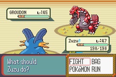 Battling Groudon!