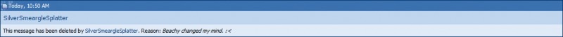 Beachy changed my mind about my name change.  :<