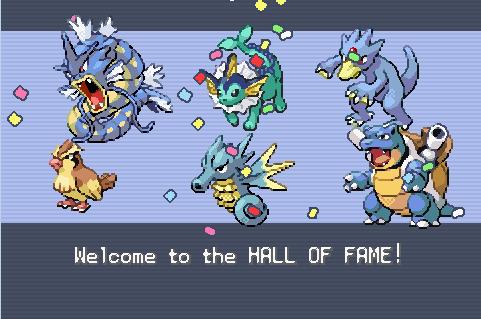 Beat the Pokemon League in Fire Red while doing my Water Mono-type