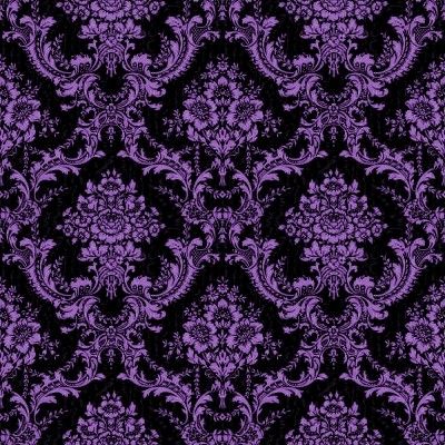 black and purple ornate floral wallpaper tileable