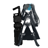 Black rock shooter!
I love the song so i made her a pixel,DONT USE OR STEAL OR I WILL STAB YOUR EYES OUT K THX.
