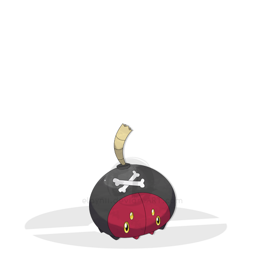 Bombtick, the Detonating Pokémon.

Type(s): Bug/Steel
Height: 0' 03"
Weight: 1.3 lbs

Dex Entry: These little bugs are docile creatures. Should the be