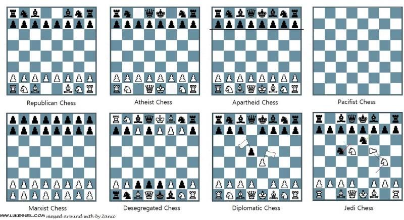 Chess - all the eight shiny versions of it!