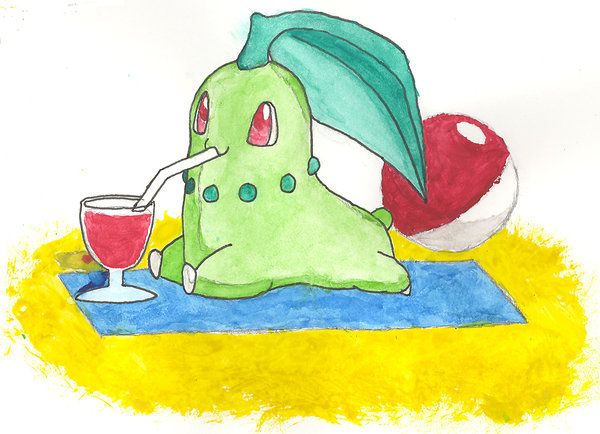 Chikorita on a Beach