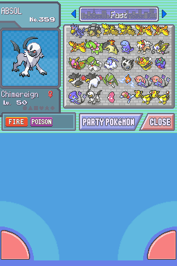 Chimereign - Fire / Poison - Intimidate
In the background you see 30 modified Pokémon with competitive movesets and stats.