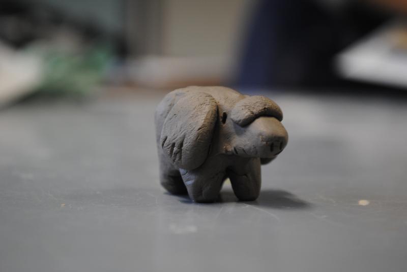 Clay sculpture of Phanpy (un-fired and un-painted).