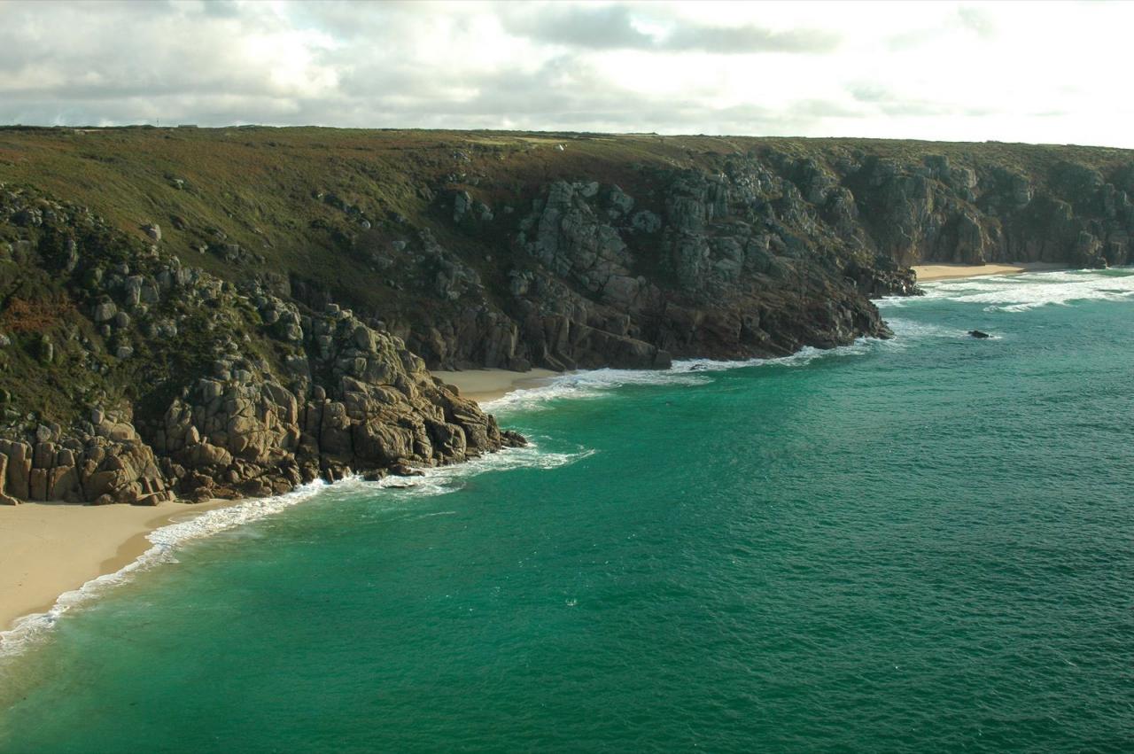 cliff sea cornwall england