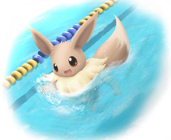 Cute swimming Eevee. n-n