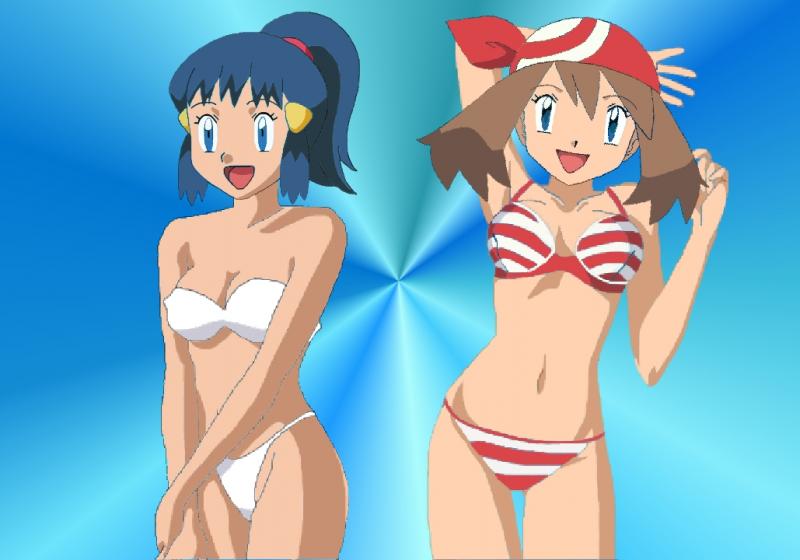 Dawn and May in bikinis