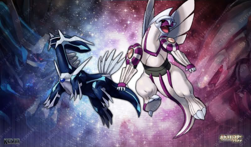 Dialga & Palkia fly