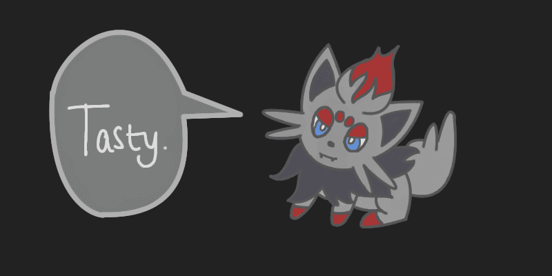 Digital drawing of Zorua made on Bulbagarden Oekaki.