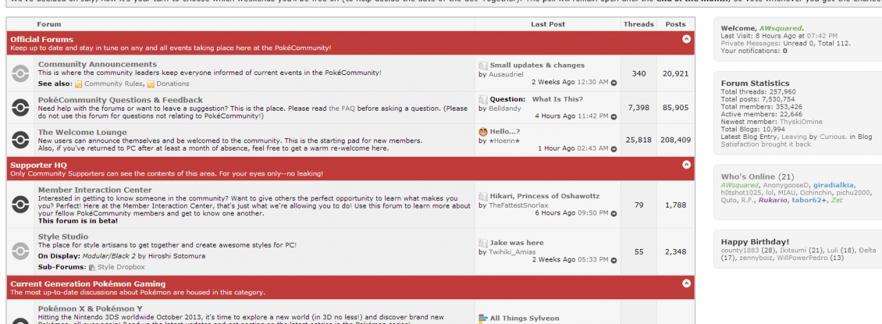 Don't think I've seen only 21 users online before. definitely the smallest I've seen so far. This was several minutes after the site's maintenance tod