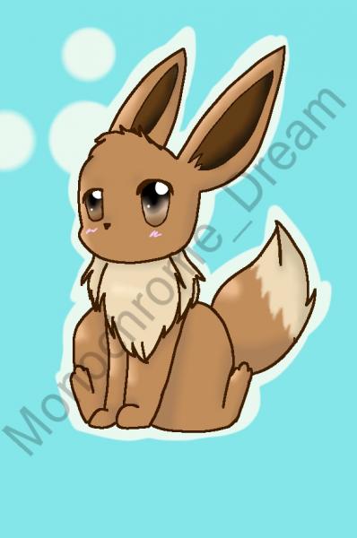 Eevee chibi~~~~ I'm bored. Also this is a speedpaint and on my instagram. Check out monochrome_dream on Instagram!