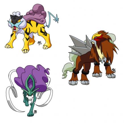 Entei  Raikou  Suicune by Argai