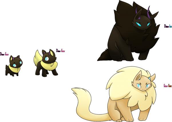 Fakemon 003-005
Cerberpup, the Cerberus Pokemon
Cerberoar, the Cerberus Pokemon
Bewildefrost (Top) and Bewildeflare (Bottom), the Bewildebeast Pokemon