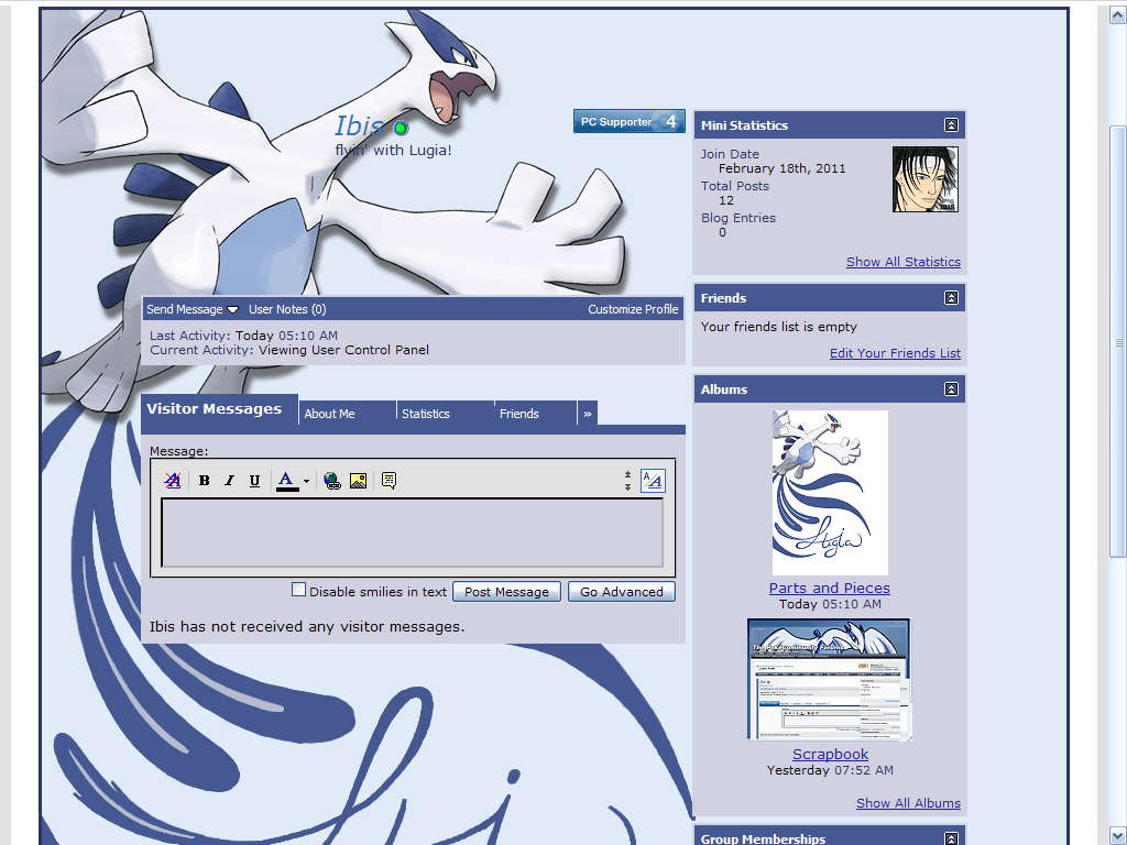 Flyin' With Lugia - profile screenshot