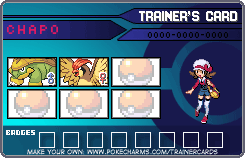 Food Critic Chapo would like to battle!

My character from A Kanto Journey, Chapo Currian, as of Feb. 25 2013