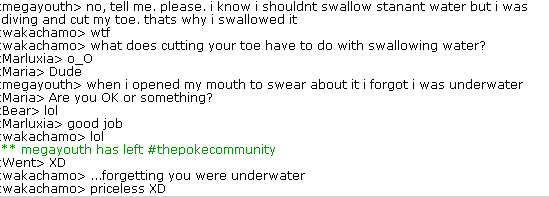 "Forgetting that you are underwater... priceless" XD