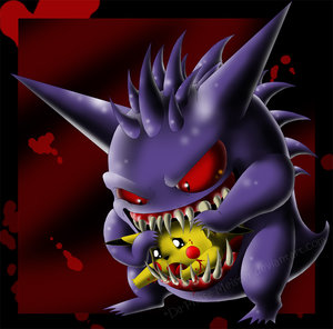 Gengar devours Pikachu    XD by Da Phase Meister
