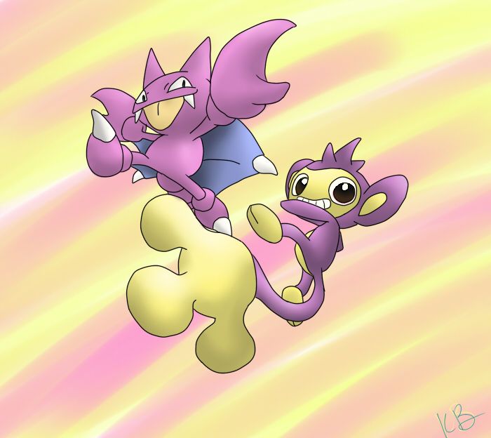 gligar and aipom by kay felis d35de6x
