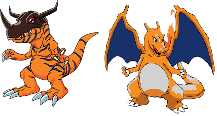Greymon & Charizard