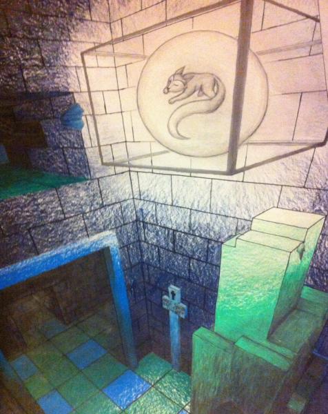 Had to make a 3 point perspective drawing in one of my highscool art classes.  This was the result.
