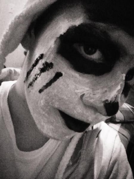 Halloween 2013's zombie panda make-up.