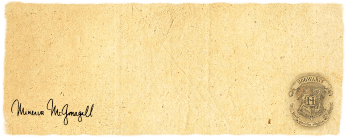 Hogwarts letter backdrop for the PC fanclub