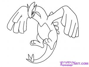 how to draw lugia from pokemon step 8