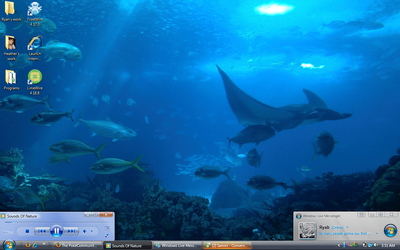 I decided to change it to more of an ocean life background.

(Oh, and the "Sounds Of Nature" music is my wave music, very relaxing)