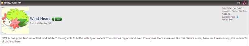 I have completed my 649th Post when talking about Unova's PWT.