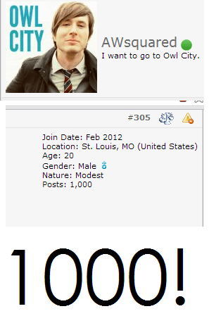 I have reached 1000 posts on PC. 

I've clearly grown since I was a noob. Made alot of awesome friends too.