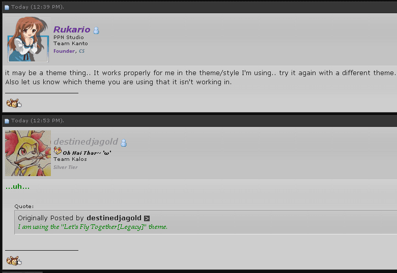 I kinda can't believe the higher staff don't read my entire first post. Le sigh...