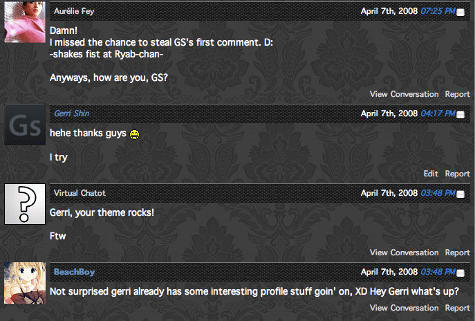 I know I took it a bit late, but the very first visitor messages I got!