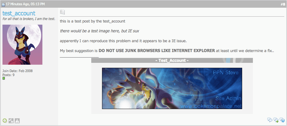 I must say this is a pretty funny post!
FF or Safari FTW!