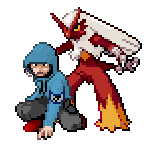 I used Koga as the base and one of the Team Magma Members for the hood